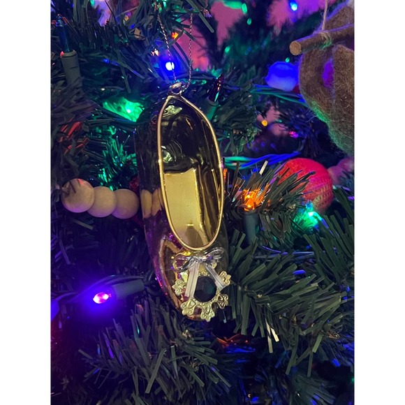 Vintage Gold Glass Slipper Tree Ornaments from Sears set of 6 - Picture 7 of 10